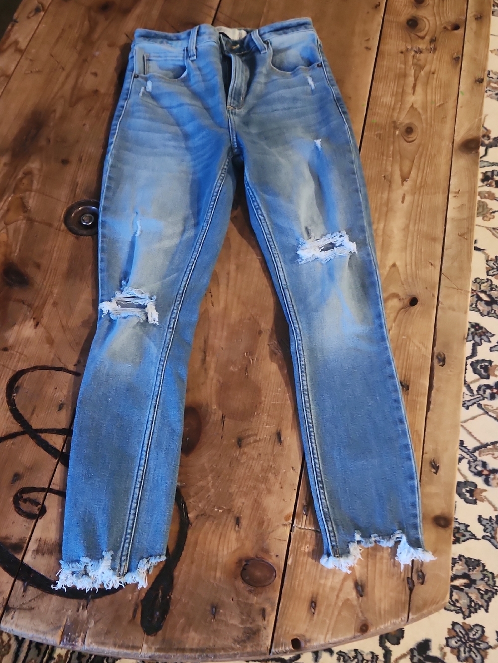 Abercrombie & Fitch Light Blue Distressed Skinny Jeans